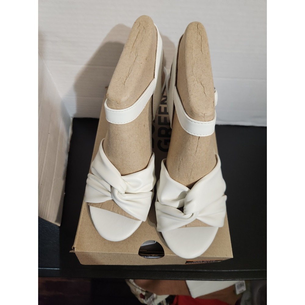 Clarks Women's Margee Beth White Wedge Sandal Size 7 W Espadrille‎ Leather NEW - Picture 7 of 10